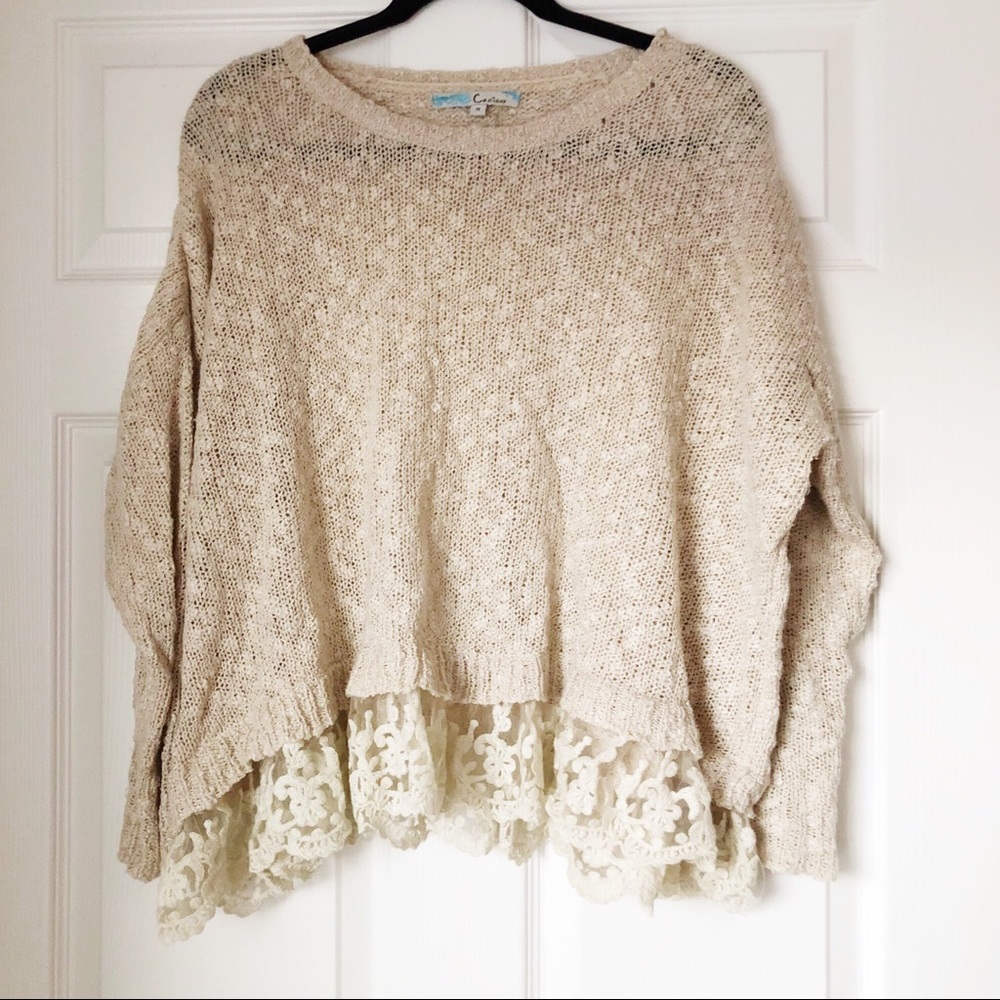 ModCloth | Cecico Sweater with Lace Trim